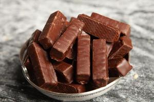 Dessert for christmas. Assortment of sweet confectionery with chocolate candies and pralines. photo