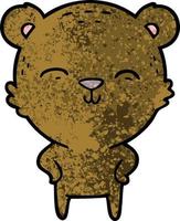 happy cartoon bear with hands on hips vector