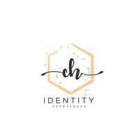 CH Handwriting logo vector of initial signature, wedding, fashion, jewerly, boutique, floral and botanical with creative template for any company or business