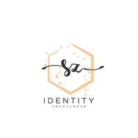 SZ Handwriting logo vector of initial signature, wedding, fashion, jewerly, boutique, floral and botanical with creative template for any company or business.