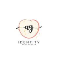 AG Handwriting logo vector of initial signature, wedding, fashion, jewerly, boutique, floral and botanical with creative template for any company or business.
