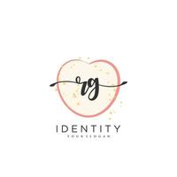RG Handwriting logo vector of initial signature, wedding, fashion, jewerly, boutique, floral and botanical with creative template for any company or business.
