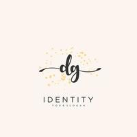 DG Handwriting logo vector of initial signature, wedding, fashion, jewerly, boutique, floral and botanical with creative template for any company or business.