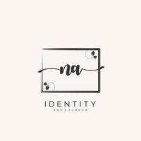 NA Handwriting logo vector of initial signature, wedding, fashion, jewerly, boutique, floral and botanical with creative template for any company or business.