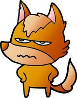 angry fox cartoon character vector