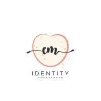 EM Handwriting logo vector of initial signature, wedding, fashion, jewerly, boutique, floral and botanical with creative template for any company or business.