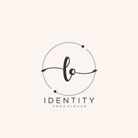 LO Handwriting logo vector of initial signature, wedding, fashion, jewerly, boutique, floral and botanical with creative template for any company or business.