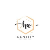 KA Handwriting logo vector of initial signature, wedding, fashion, jewerly, boutique, floral and botanical with creative template for any company or business.