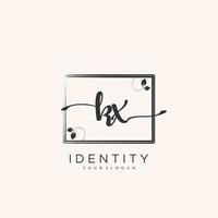 KX Handwriting logo vector of initial signature, wedding, fashion, jewerly, boutique, floral and botanical with creative template for any company or business.