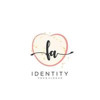 FA Handwriting logo vector of initial signature, wedding, fashion, jewerly, boutique, floral and botanical with creative template for any company or business.