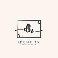 DH Handwriting logo vector of initial signature, wedding, fashion, jewerly, boutique, floral and botanical with creative template for any company or business.