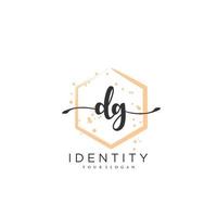 DG Handwriting logo vector of initial signature, wedding, fashion, jewerly, boutique, floral and botanical with creative template for any company or business.