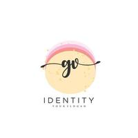 GV Handwriting logo vector of initial signature, wedding, fashion, jewerly, boutique, floral and botanical with creative template for any company or business.