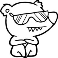 cool polar bear cartoon sitting vector