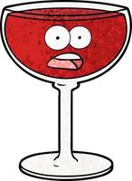 cartoon glass of wine vector