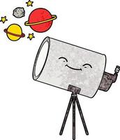 cartoon telescope with face vector