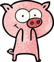 cheerful pig cartoon vector