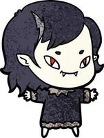 cartoon friendly vampire girl vector