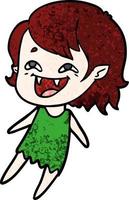 cartoon laughing vampire girl vector