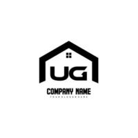 UG Initial Letters Logo design vector for construction, home, real estate, building, property.