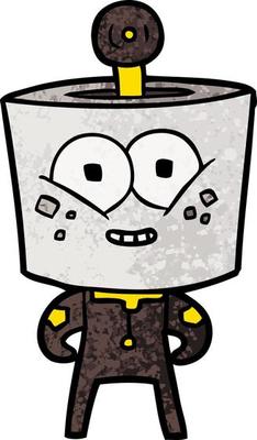 happy cartoon robot