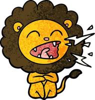 cartoon roaring lion vector