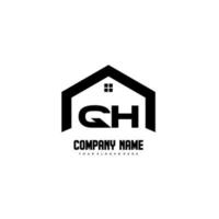 QH Initial Letters Logo design vector for construction, home, real estate, building, property.