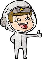 cartoon laughing astronaut vector