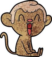 cartoon laughing monkey vector