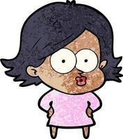 cartoon girl pouting vector