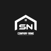 SN Initial Letters Logo design vector for construction, home, real estate, building, property.