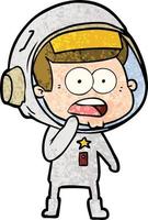 cartoon surprised astronaut vector