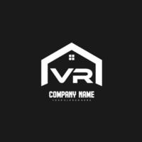 vector de diseño de logotipo de letras iniciales vr para construcción, hogar, bienes raíces, edificio, propiedad.