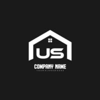 US Initial Letters Logo design vector for construction, home, real estate, building, property.