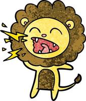 cartoon roaring lion vector
