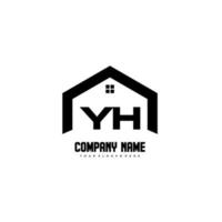 YH Initial Letters Logo design vector for construction, home, real estate, building, property.