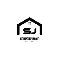 SJ Initial Letters Logo design vector for construction, home, real estate, building, property.