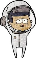 cartoon tired astronaut vector