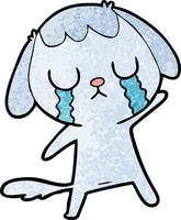 cute cartoon dog crying vector