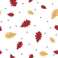 Autumn seamless pattern with oak leaves vector