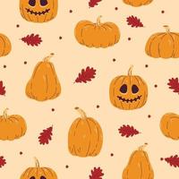 Pumpkin seamless pattern. Pumpkin background for Halloween festival vector