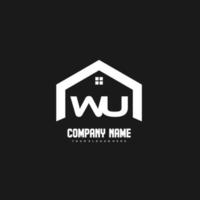 WU Initial Letters Logo design vector for construction, home, real estate, building, property.