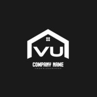 VU Initial Letters Logo design vector for construction, home, real estate, building, property.