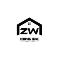 ZW Initial Letters Logo design vector for construction, home, real estate, building, property.