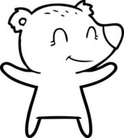 dibujos animados de oso sonriente vector