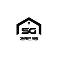 vector de diseño de logotipo de letras iniciales sg para construcción, hogar, bienes raíces, edificio, propiedad.