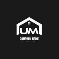 UM Initial Letters Logo design vector for construction, home, real estate, building, property.