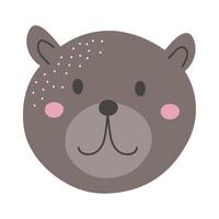 pretty bear face vector