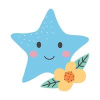 pretty star face vector