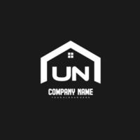 UN Initial Letters Logo design vector for construction, home, real estate, building, property.